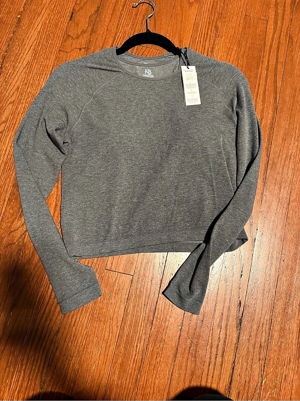 Kindred Bravely Sublime Bamboo Crop Top Long Sleeve Crop Top in Gray Large NWT